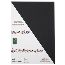 COLOURFULDAYS PASTEBOARD Black Board A4 200gsm Pk25